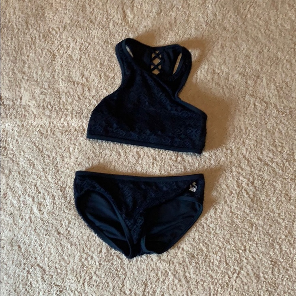 Navy Blue lacy kids bikini